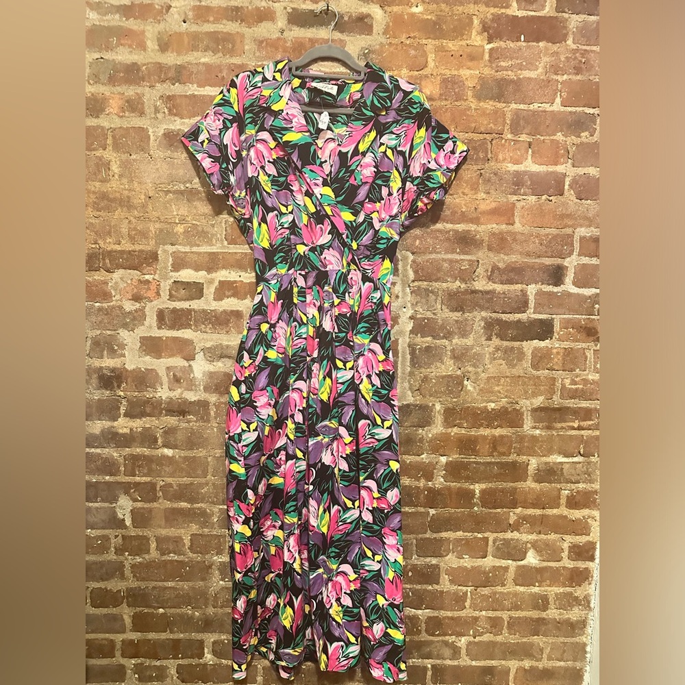 Vintage Floral Cotton Maxi Dress